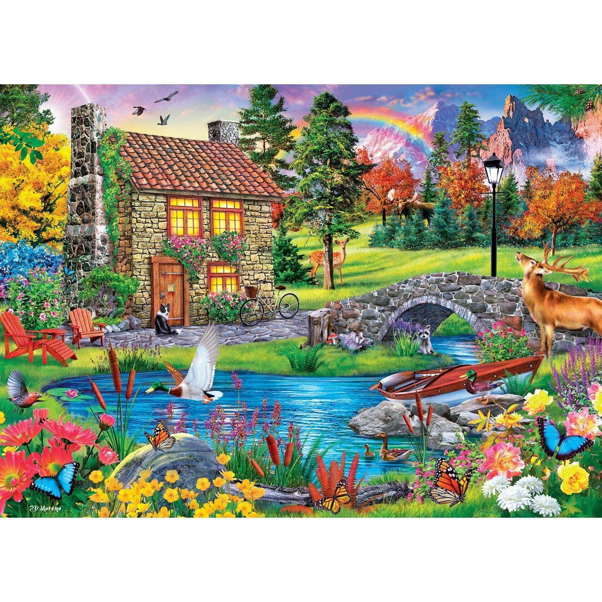 Tranquility - Stoney Brook Cottage 1000 Piece Jigsaw Puzzle by Masterpieces Puzzles - BIG FRENCHIES