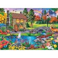 Tranquility - Stoney Brook Cottage 1000 Piece Jigsaw Puzzle by Masterpieces Puzzles - BIG FRENCHIES