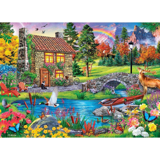 Tranquility - Stoney Brook Cottage 1000 Piece Jigsaw Puzzle by Masterpieces Puzzles - BIG FRENCHIES