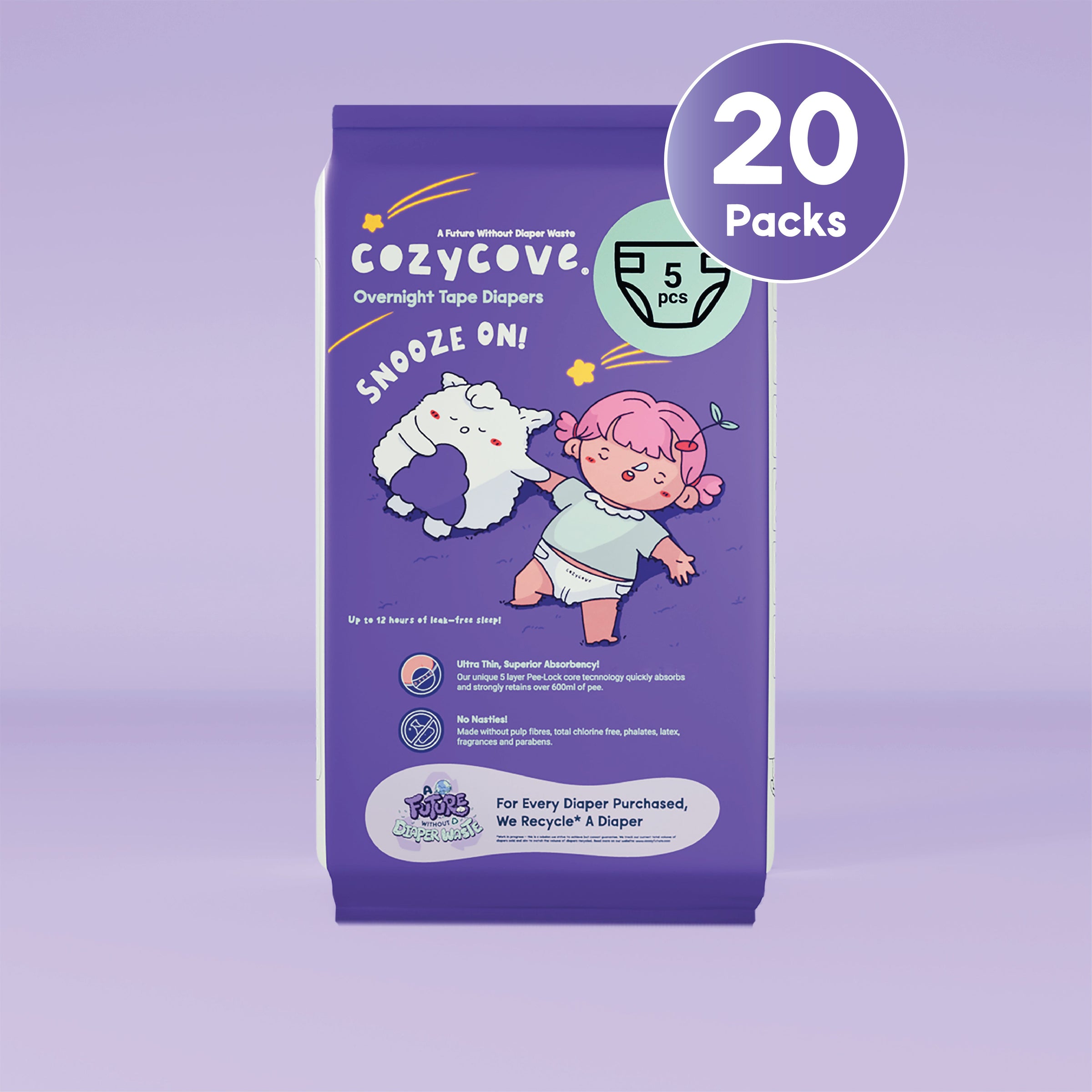 Snooze On Travel Pack Overnight Tape Diapers