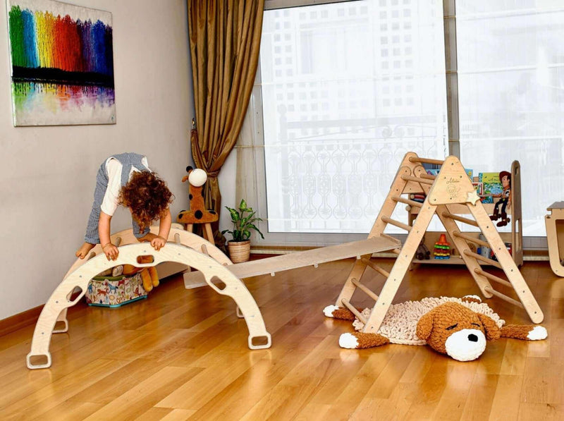 4 Pieces Climbing Set - Climbing Triangle, Arch Rocker, Pillow, and 2in1 Ramp - BIG FRENCHIES