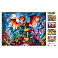 Triad of Fire 300 Piece Glow in the Dark Jigsaw Puzzle | Masterpieces - BIG FRENCHIES