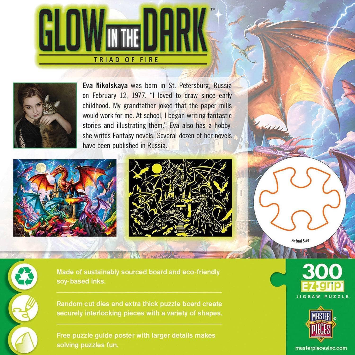 Triad of Fire 300 Piece Glow in the Dark Jigsaw Puzzle | Masterpieces - BIG FRENCHIES