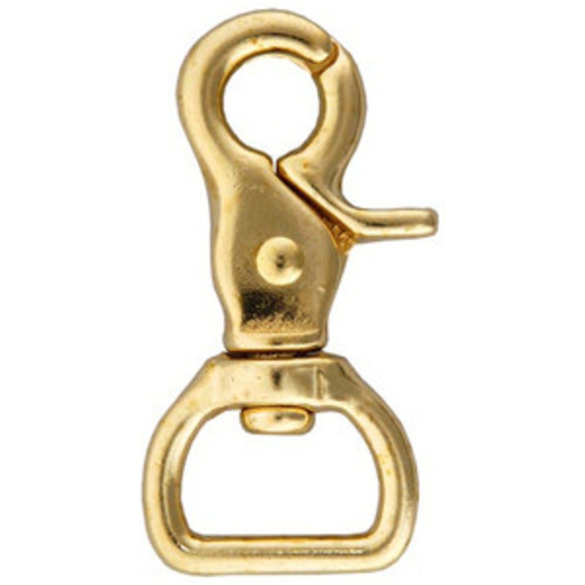 Horse Tack Brass-Plated Trigger Snap Square Eye Snap Loop Eye 2-1/2"