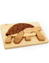 Turtle / Tortoise Wooden Puzzle in Natural Wood - BIG FRENCHIES