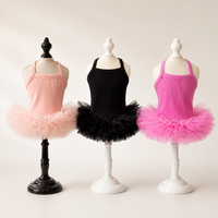 Ribbed Knit Dog Tutu Dress with Tulle Skirt