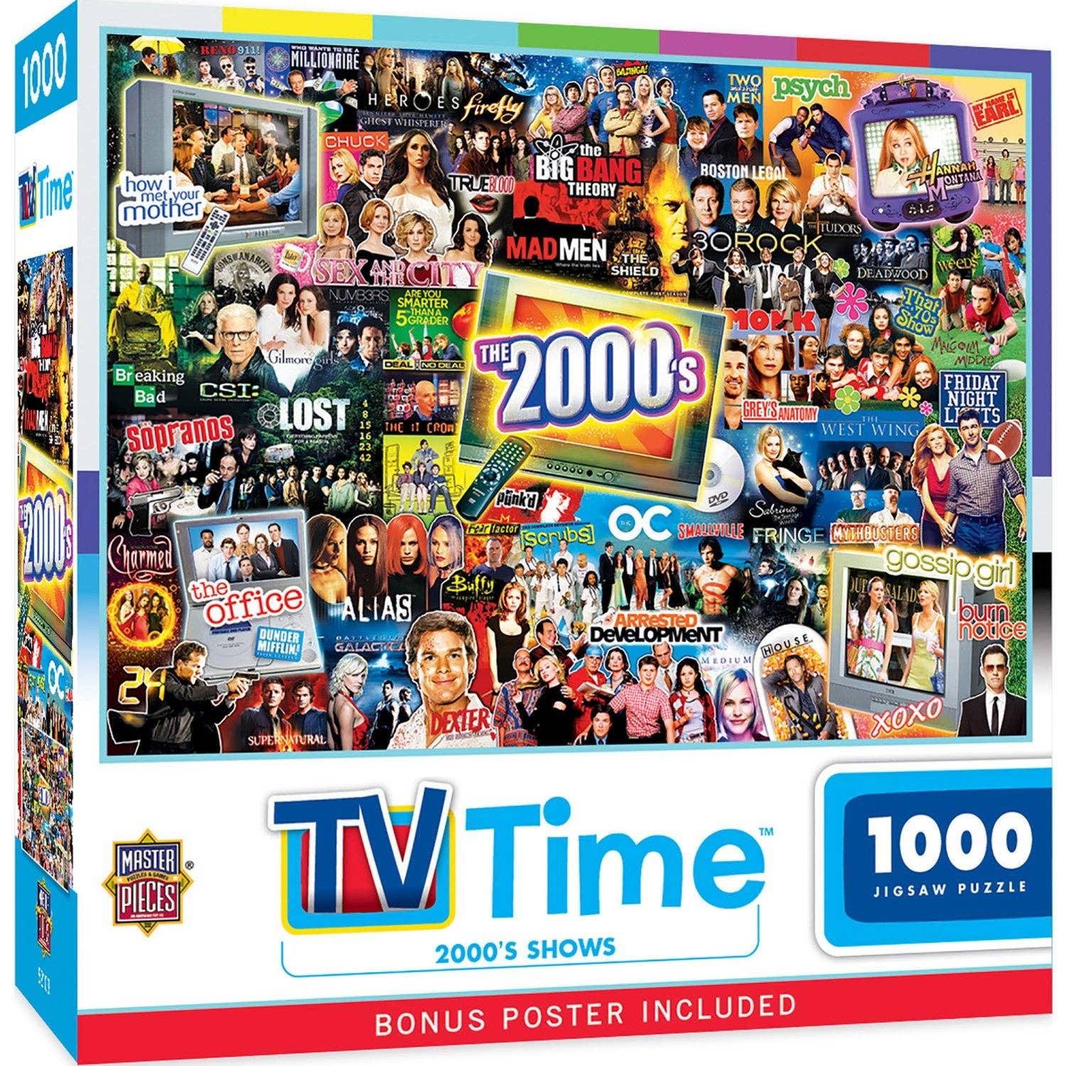 TV Time - 2000's Shows 1000 Piece Jigsaw Puzzle by Masterpieces - BIG FRENCHIES