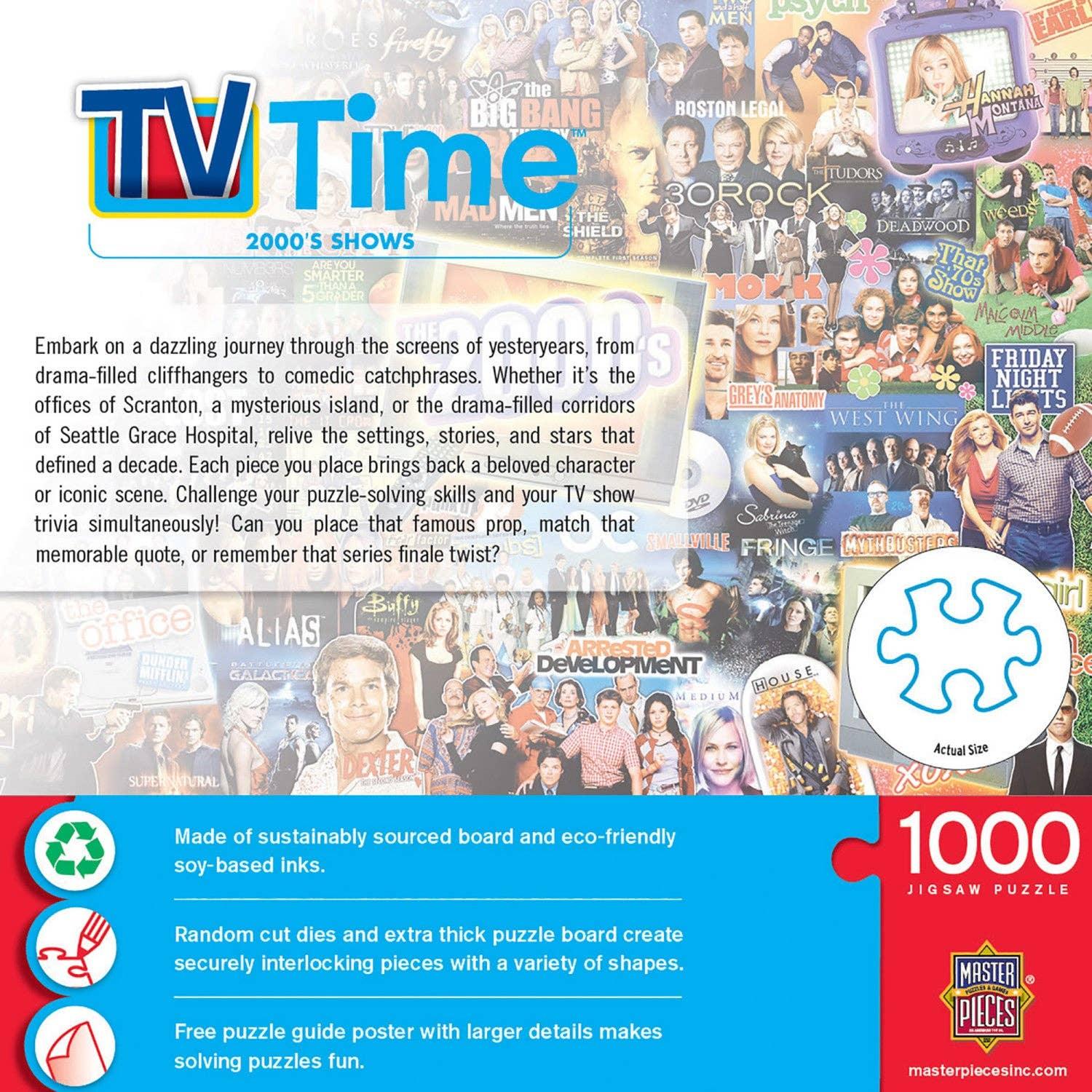 TV Time - 2000's Shows 1000 Piece Jigsaw Puzzle by Masterpieces - BIG FRENCHIES