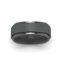 Two Tone Brushed Mens Wedding Ring