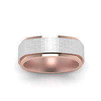 Two Tone Brushed Mens Wedding Ring