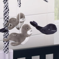 Seas The Day Navy and Grey Whale and Sea Lion Musical Mobile - BIG FRENCHIES
