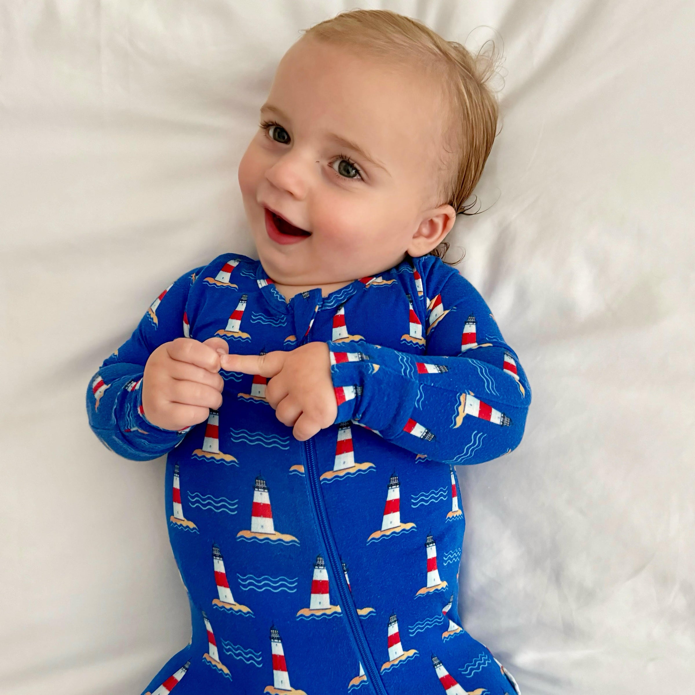 Hamptons Lighthouse Zippered Romper