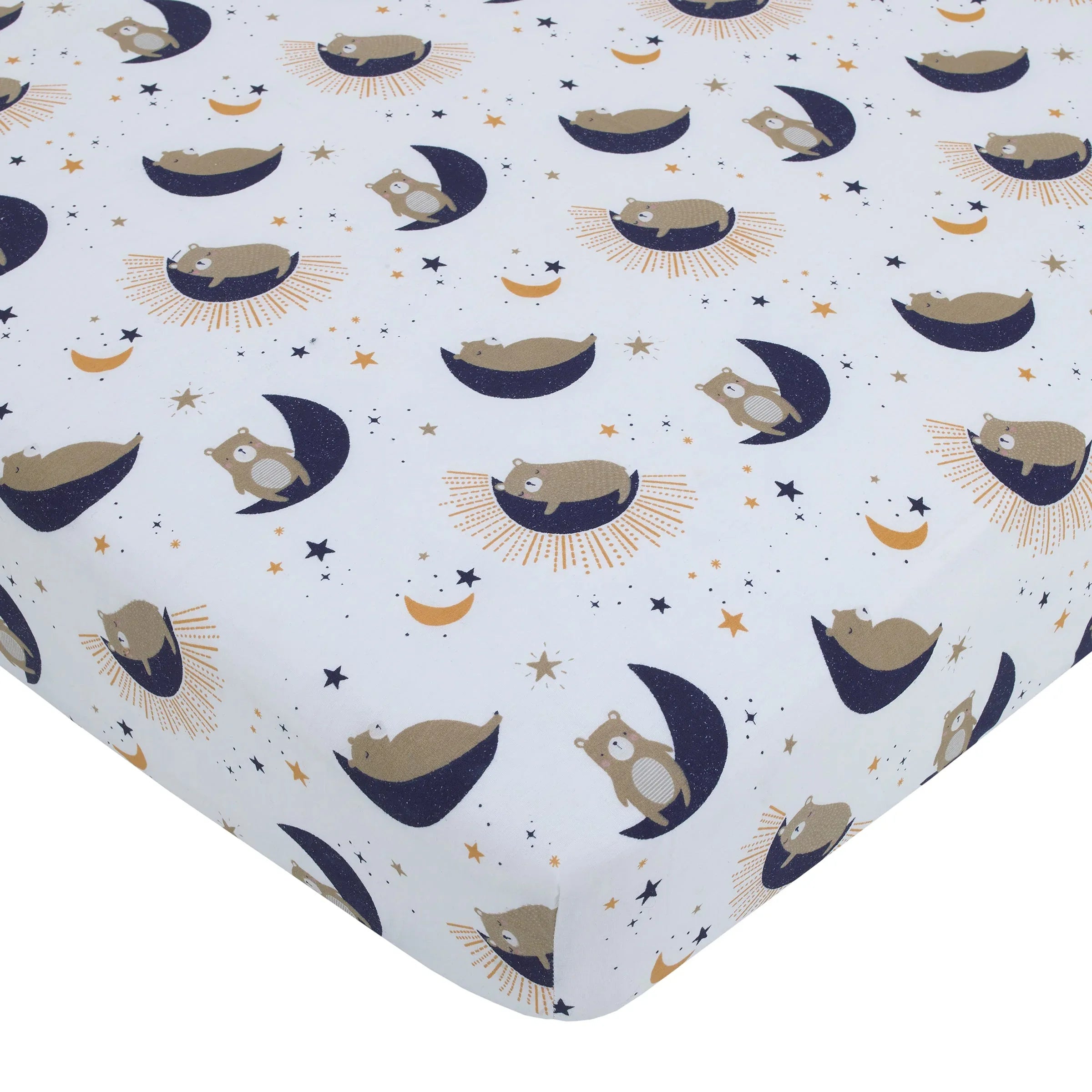 Goodnight Sleep Tight White and Blue Koala, Sloth, Bear, Star, and Moon 4 Piece Nursery Crib Bedding Set - Comforter, 100% Cotton Fitted Crib Sheet, Crib Skirt, and Storage - BIG FRENCHIES