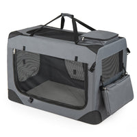 Soft Collapsible Dog Crate with Mesh Windows and 3 Doors