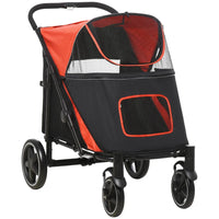 One-Click Foldable Stroller for Large Medium Small Dogs, Pet, Cats with Storage - BIG FRENCHIES