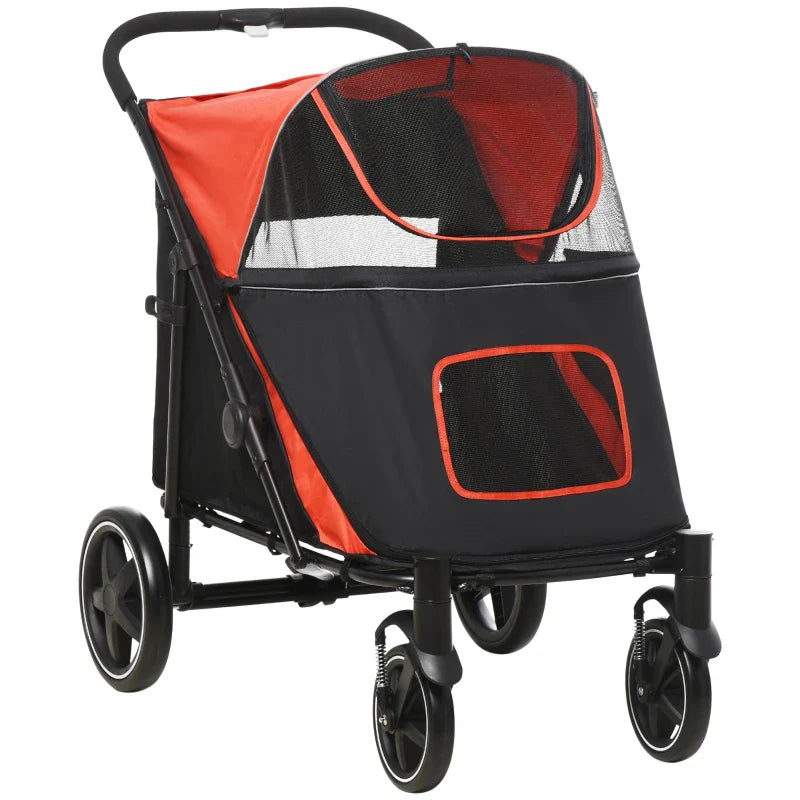 One-Click Foldable Stroller for Large Medium Small Dogs, Pet, Cats with Storage - BIG FRENCHIES