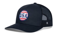 USA Stripes Trucker Hat  |  Black America Snapback