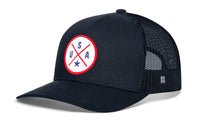 USA Trucker Hat  |  White-Red-Blue America Snapback