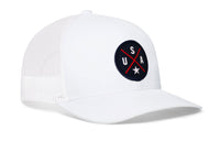USA X Trucker Hat  |  Blue-Red-White America Snapback