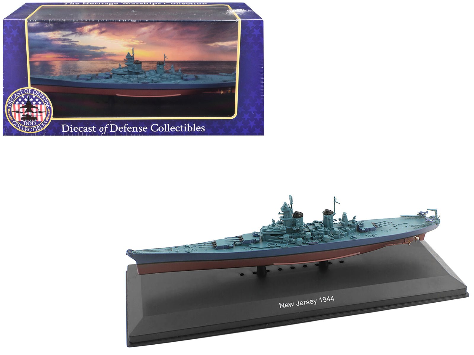 USS New Jersey (BB-62) Battleship (1944) 1/1100 Diecast Model by Diecast of Defense  free shipping USA
