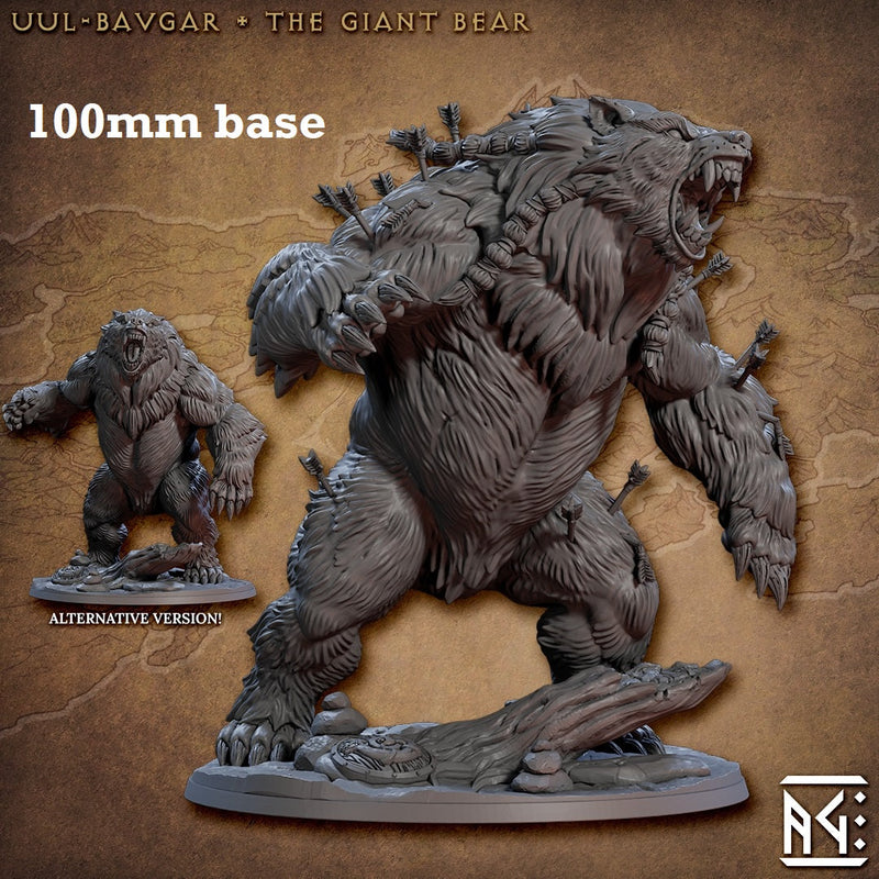 Uul-Bavgar, the Giant Bear (Direbear Epic Boss)-3D Printed Miniatures-BIG FRENCHIES-All Systems Go Games