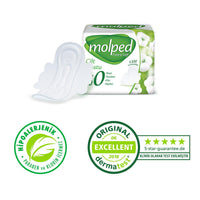 Molped Pure & Soft Organic Cotton Pads: Hypoallergenic, Chlorine & Paraben Free Sanitary Napkins for Sensitive Skin - 7 Count