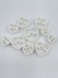 Valentine Heart Cookie Polymer Clay Cutters – Set of 10 (Mixed Sizes)