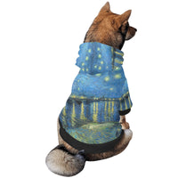 Van Gogh Starry Night Over The Rhone Button Hoodie
