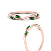 Vine Marquise Simple Wedding Band