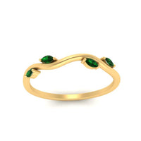Vine Marquise Simple Wedding Band