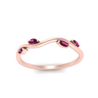 Vine Marquise Simple Wedding Band