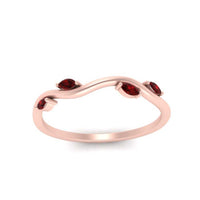 Vine Marquise Simple Wedding Band