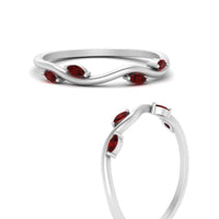 Vine Marquise Simple Wedding Band