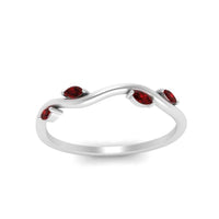 Vine Marquise Simple Wedding Band