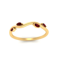 Vine Marquise Simple Wedding Band