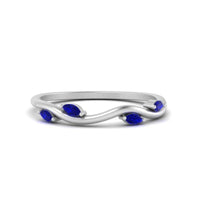 Vine Marquise Simple Wedding Band