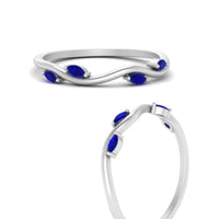 Vine Marquise Simple Wedding Band