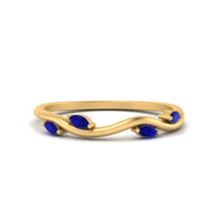 Vine Marquise Simple Wedding Band