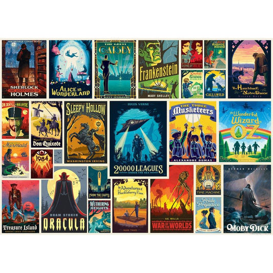 Vintage Posters - Literary Classics 1000 Piece Jigsaw Puzzle | Masterpieces Puzzles - BIG FRENCHIES