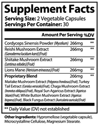 Vital Mushroom Complex Blend|Immune & Focus Support Capsules | 60 Count