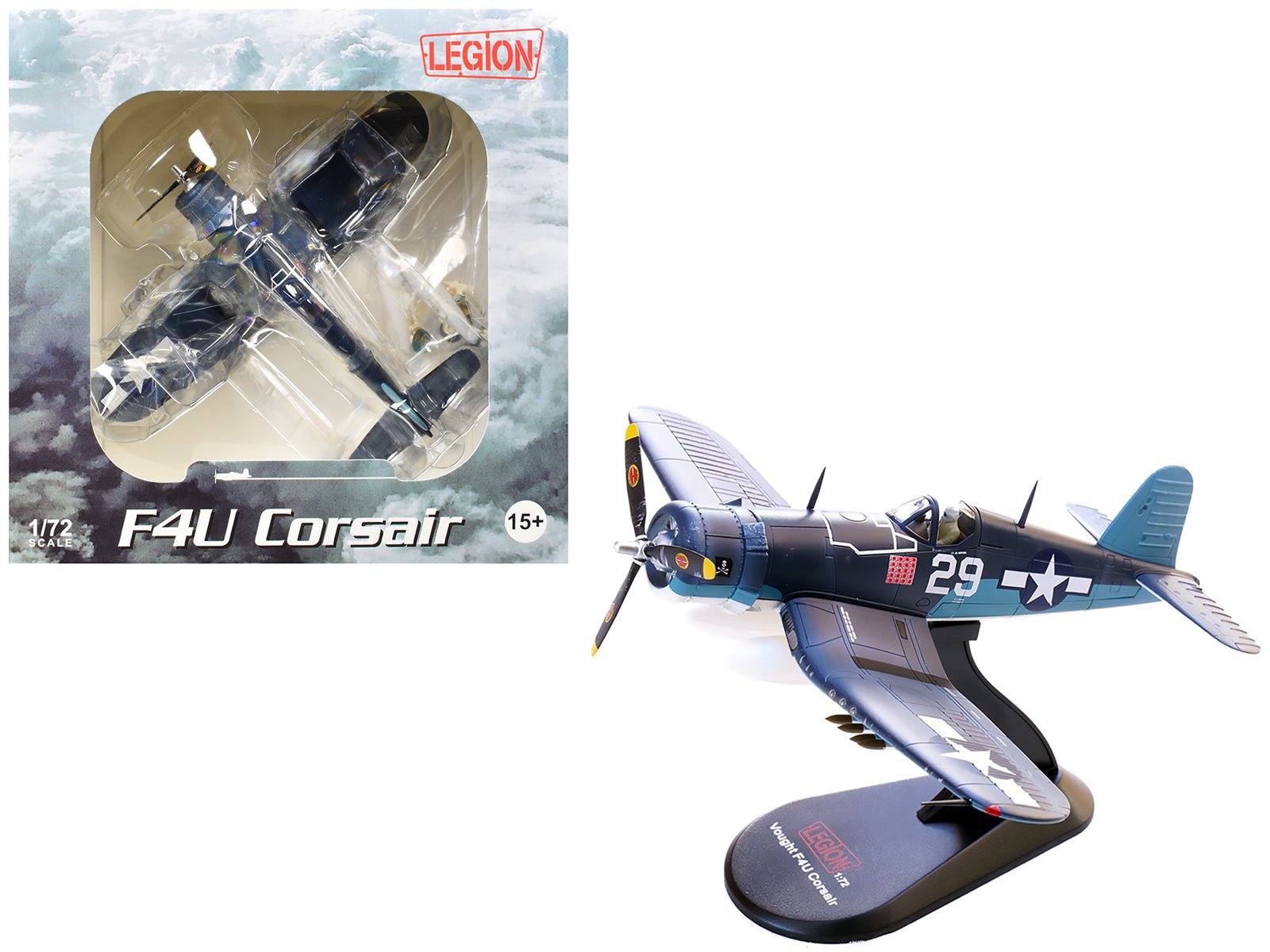 Vought F4U-1A Corsair Fighter Aircraft "Ace Ira Kepford VF-17 Jolly Rogers Bougainville Solomon Islands" (1944) United States Navy 1/72 Diecast Model by Legion  free shipping USA