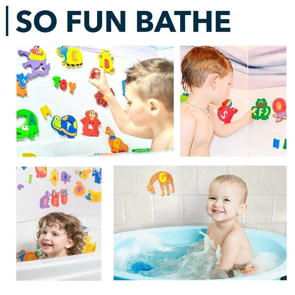 Foam Bath Toys Premium Educational Floating Bathtub Preschool Alphabet 52 Pcs - # BAGE11610004