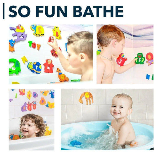 Foam Bath Toys Premium Educational Floating Bathtub Preschool Alphabet 52 Pcs - # BAGE11610004