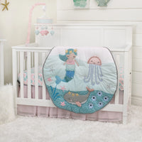 NoJo Sugar Reef Mermaid Pink, Aqua, Gray Super Soft Sherpa Baby Blanket - BIG FRENCHIES