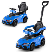 Costway 3-in-1 Toyota Licensed Foot-to-Floor Stroller Sliding Walking Toy-Blue