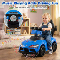 Costway 3-in-1 Toyota Licensed Foot-to-Floor Stroller Sliding Walking Toy-Blue