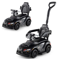 Costway 3-in-1 Toyota Licensed Foot-to-Floor Stroller Sliding Walking Toy-Black