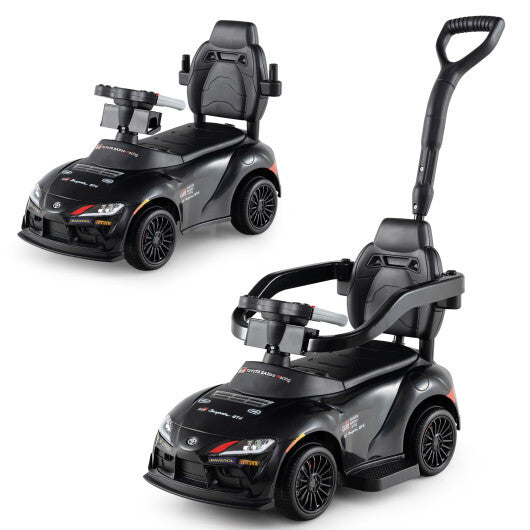 Costway 3-in-1 Toyota Licensed Foot-to-Floor Stroller Sliding Walking Toy-Black