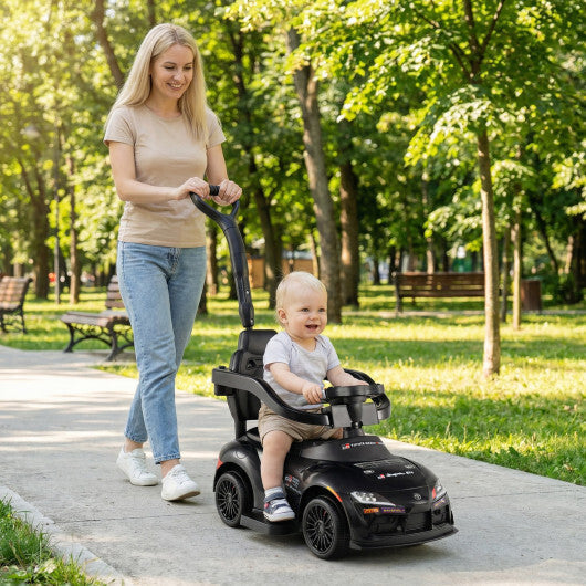 Costway 3-in-1 Toyota Licensed Foot-to-Floor Stroller Sliding Walking Toy-Black