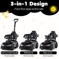 Costway 3-in-1 Toyota Licensed Foot-to-Floor Stroller Sliding Walking Toy-Black